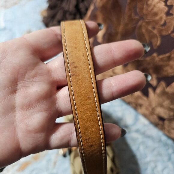 2003 Vintage Y2K Coach Buckle Demi Shoulder Bag in Khaki Signature Jacquard - Picture 5 of 8